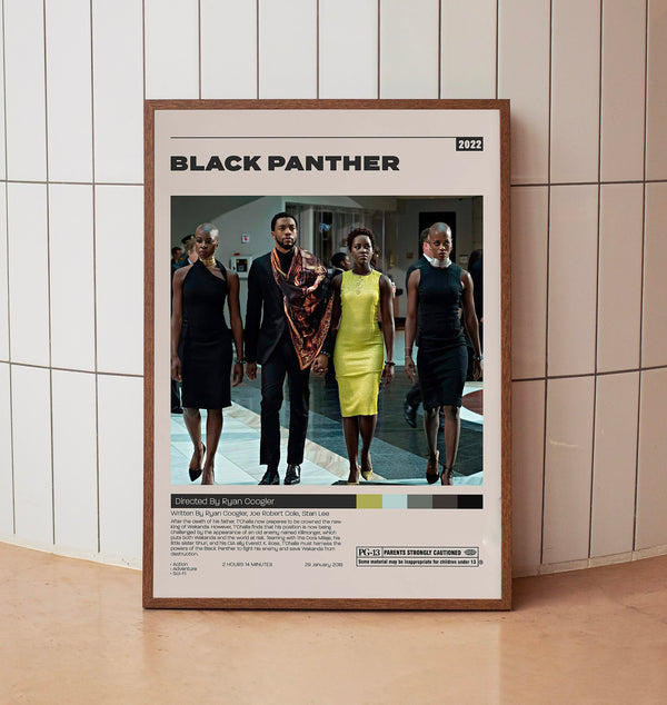 Black Panther Poster, Ryan Coogler, Minimalist Movie Poster, Vintage Retro Art Print