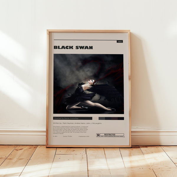 Black Swan Poster, Vincent Cassel Wall Art, Minimalist Wall Decor, Framed Options, Artistic Ballet Thriller Film Print, Gift for Fans 1761801665
