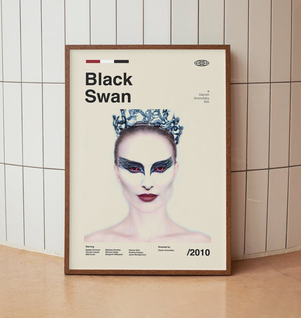 Black Swan Vintage Movie Poster - Natalie Portman - Minimalist Midcentury Wall Art Print 1578797729