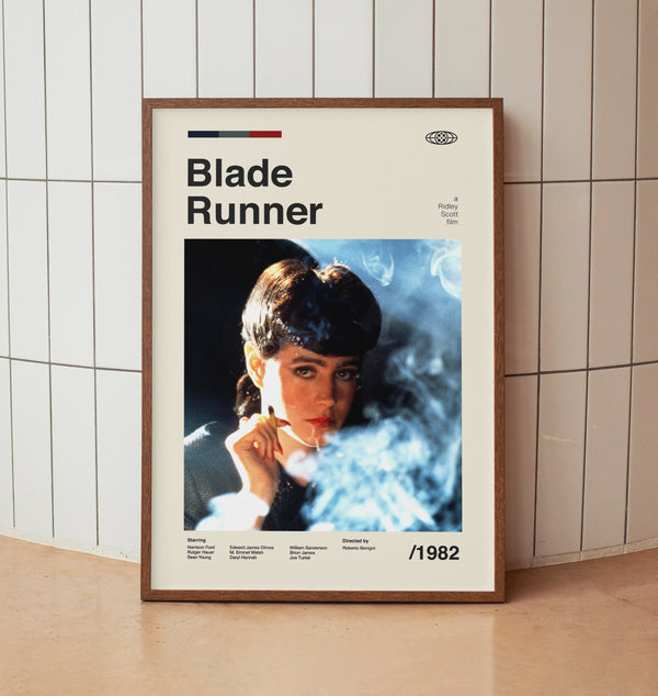 Blade Runner 1982 Vintage Movie Poster - Harrison Ford - Minimalist Midcentury Wall Art Print 1429333295