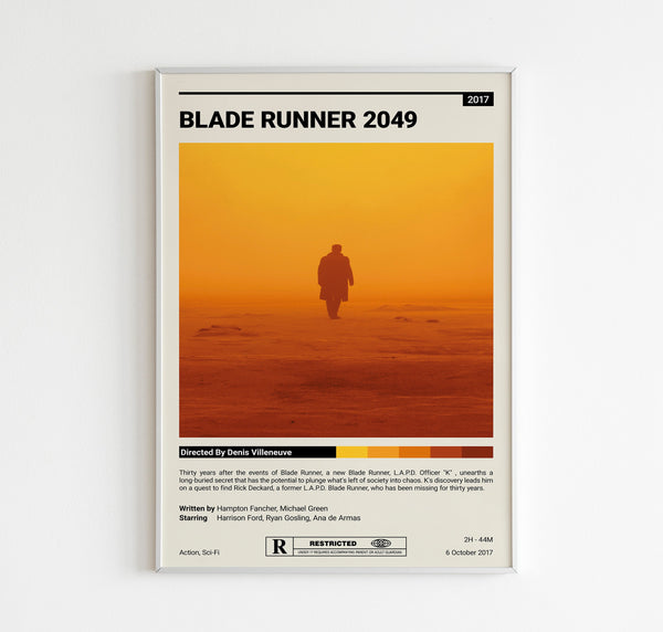 Blade Runner 2049 Movie Poster, Retro Movie poster, sci-fi Movie Poster, Blade Runner Poster, 2 Types, Wall Art Print, Colorful Poster 1583268432
