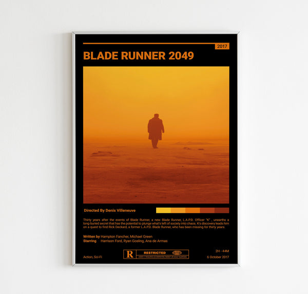 Blade Runner 2049 Movie Poster, Retro Movie poster, sci-fi Movie Poster, Blade Runner Poster, 2 Types, Wall Art Print, Colorful Poster 1583268432 - 2