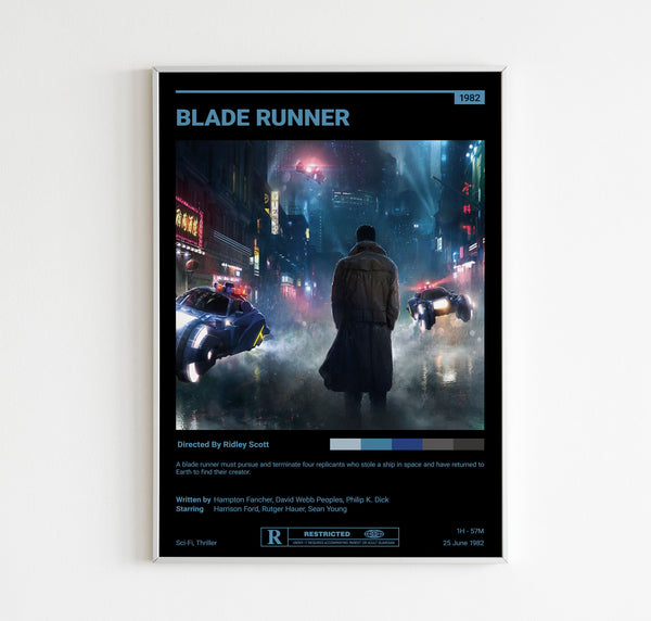 Blade Runner Movie Poster, Vintage Retro Art Print, Cult Movie Poster, Blade Runner 1982 Poster, 2 Types, Wall Art Print, Colorful Poster 1597778181 - 2