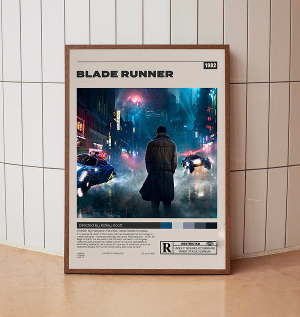 Blade Runner Poster, Ridley Scott, Minimalist Movie Poster, Vintage Retro
