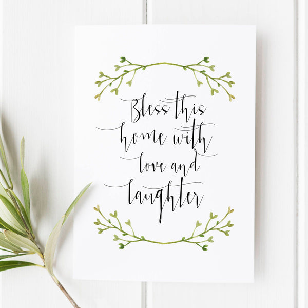 Bless this home with love and laughter  - House sign - Bless this home - Housewarming gift - Home quote - Home print 533163619