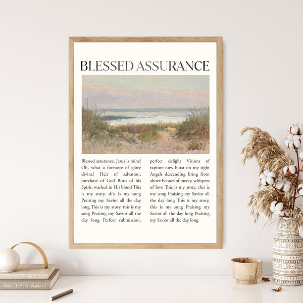 Blessed Assurance Lyrics Hymn Print Canvas Poster Modern Minimalist Vintage Christian Song Art Gift Reformed Home Room Wall Easter Print 1662751160