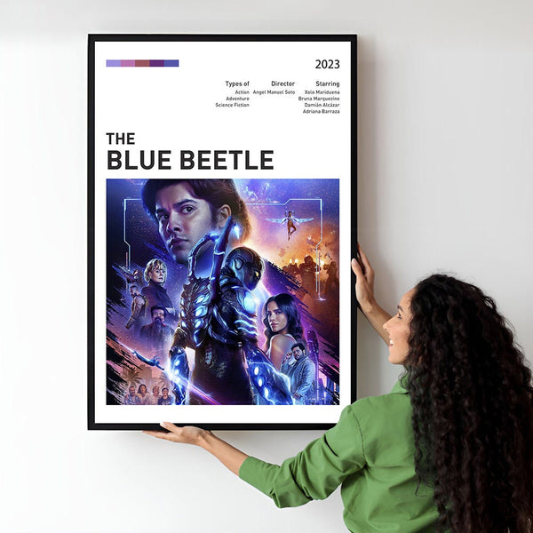 Blue Beetle Movie Poster  Minimalist  Midcentury Poster  Wall Art Print  Retro Movie Poster 1748538761