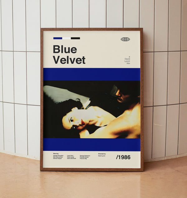 Blue Velvet Movie Poster - David Lynch - Vintage Minimalist Midcentury Wall Art Print 1501822636