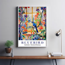 Bluebird Wall Art, bluebird painting, blue Wall Decor, colorful birds, bird wall art, bird art print, animal wall art, floral illustration
