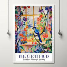 Bluebird Wall Art, bluebird painting, blue Wall Decor, colorful birds, bird wall art, bird art print, animal wall art, floral illustration