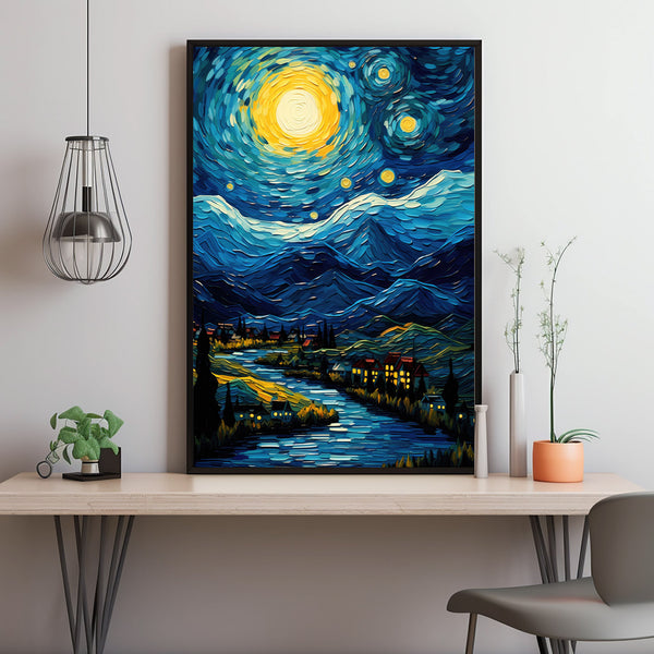 Blue Mountain Wall Art - Majestic Blue Mountain Poster | Ideal Poster Gift for Nature Lovers