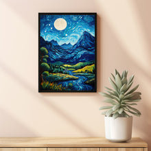 Blue Mountain and Village Wall Art - Picturesque Blue Mountain Poster | Ideal Gift for Art Enthusiasts