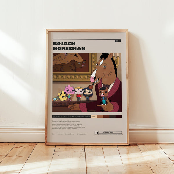 BoJack Horseman Poster, Will Arnet Wall Art, Minimalist Wall Decor, Cartoon Print, Framed Options, Tv Series Gift 1738293762