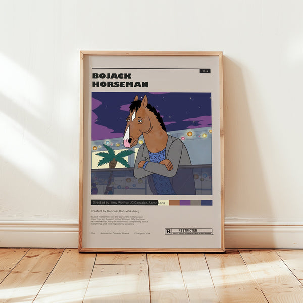 BoJack Horseman Poster, Will Arnet Wall Art, Minimalist Wall Decor, Cartoon Print, Framed Options, Tv Series Gift 1753584411