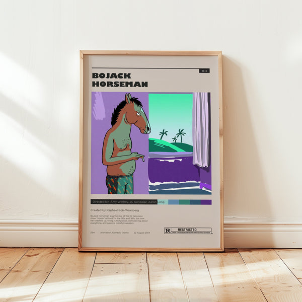 BoJack Horseman Poster, Will Arnet Wall Art, Minimalist Wall Decor, Cartoon Print, Tv Series Gift 1752485153