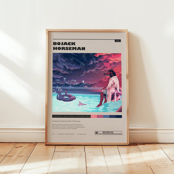 BoJack Horseman Poster, Will Arnet Wall Art, Minimalist Wall Decor, Cartoon Print, Tv Series Gift 1733607756