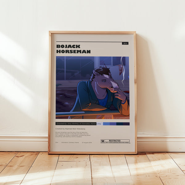 BoJack Horseman Poster, Will Arnet Wall Art, Minimalist Wall Decor, Mid Century Design, Cartoon Print, Tv Series Gift 1738295238