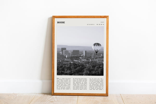 Boise Idaho Wall Art Poster Poster  Boise Idaho Black White Poster  Poster  Art Gift 1684438936