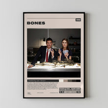 Bones Poster, Hart Hanson, Minimalist Tv Series, Vintage Retro Art Print, Film Poster