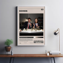 Bones Poster, Hart Hanson, Minimalist Tv Series, Vintage Retro Art Print, Film Poster