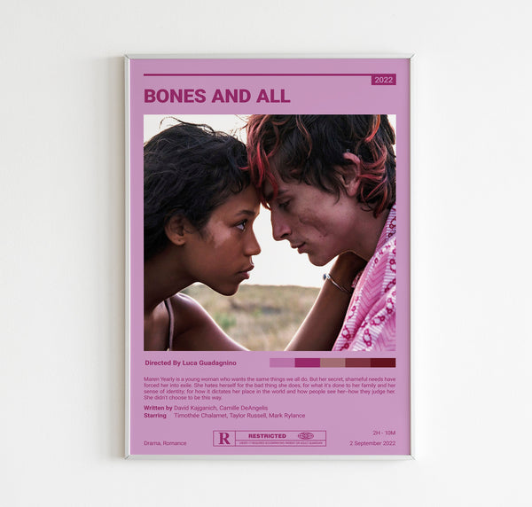 Bones and All Movie Poster  Custom Movie Print  Wall Art Print  Home decor  Gift idea  Luca Guadagnino Movies  Minimalist Movie Poster 1612646291 - 1