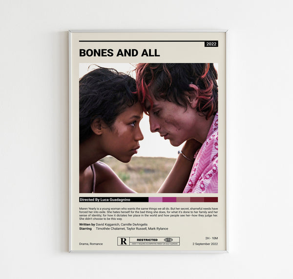 Bones and All Movie Poster  Custom Movie Print  Wall Art Print  Home decor  Gift idea  Luca Guadagnino Movies  Minimalist Movie Poster 1612646291