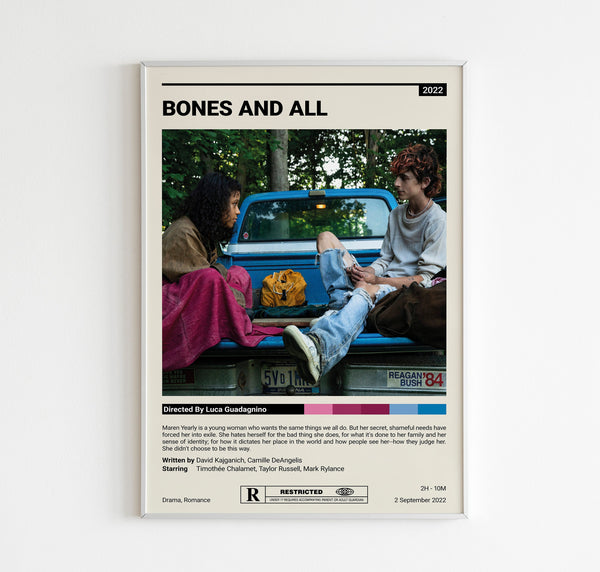 Bones and All Movie Print  Timothee Chalamet Poster  Wall Art Print  Gift idea  Timothee Chalamet  Romance Movie Poster 1682577678