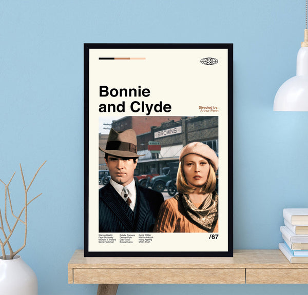Bonnie And Clyde Poster, Bonnie And Clyde Print, Arthur Penn, Retro Poster, Minimalist Art, Vintage Poster, Midcentury Art, Wall Decor 1730975771