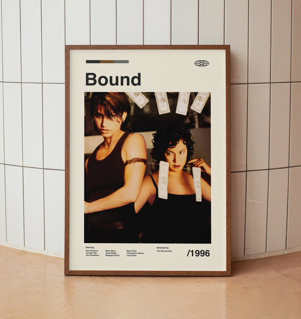 Bound 1996 Vintage Movie Poster - The Wachowskis  Jennifer Tilly - Minimalist Midcentury Wall Art Print 1577033940