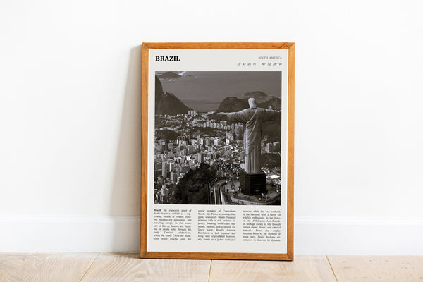 Brazil Print Wall Art Poster Brazil South America  Black White Poster  Poster  Art Gift 1651912366 5638