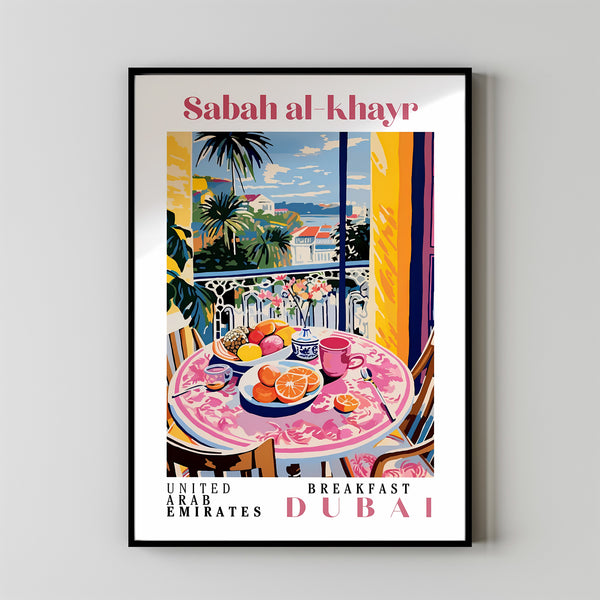 Breakfast Dubai, Brunch Art Print, Food Poster, Kitchen Wall Art, Eat Poster, Breakfast Poster, Breakffast Wall Art, Dubai Travel Poster