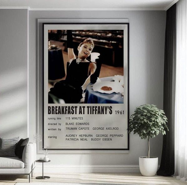Breakfast at Tiffany's (1961) Movie Poster Canvas Poster Minimalist Poster Art Print Gifts for Lover Mural Painting Home Decoration 1766623651