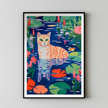 Brown Cat Art, Brown Cat Decor, Cat Art Print, Cat Drawing, Cat Illustration, Cat Poster, Cat Wall Art, Cat Lover Gift, Cat Lady Gift