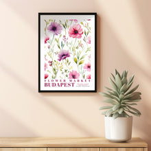 Budapest Flower Market Poster, Pink Wall Art, Christmas Gift For mom, Retro Flower Prints, Floral Illustration, Botanical Wall Art, Red Rose