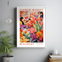 Budapest Flower Market Print, Hungary Travel Art, Botanical Wall Art, Red Tulips, Housewarming Gift, Wedding Gift, Gift For mom