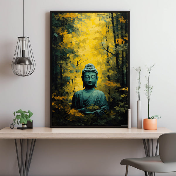 Buddha in the Jungle Wall Art - Serene Buddha Meditation Poster | Ideal for Mindful Decor