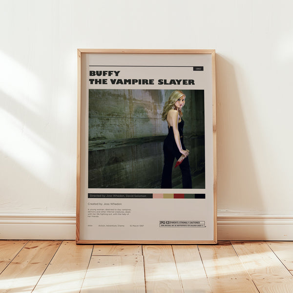 Buffy The Vampire Slayer Poster, Buffy Summers Wall Art, Minimalist Wall Decor, Framed Options, Gift for Buffy Fans 1738290910