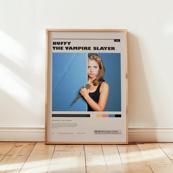 Buffy The Vampire Slayer Poster, Buffy Summers Wall Art, Minimalist Wall Decor, Framed Options, Gift for Fans 1752480515