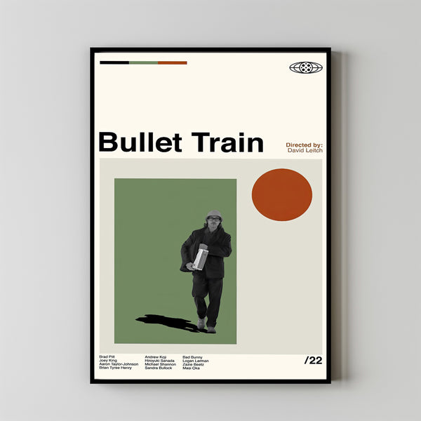 Bullet Train Poster - David Leitch - Retro Modern Art - Minimalist Art - Midcentury Art - Vintage Poster - Wall Decor - Gifts for him