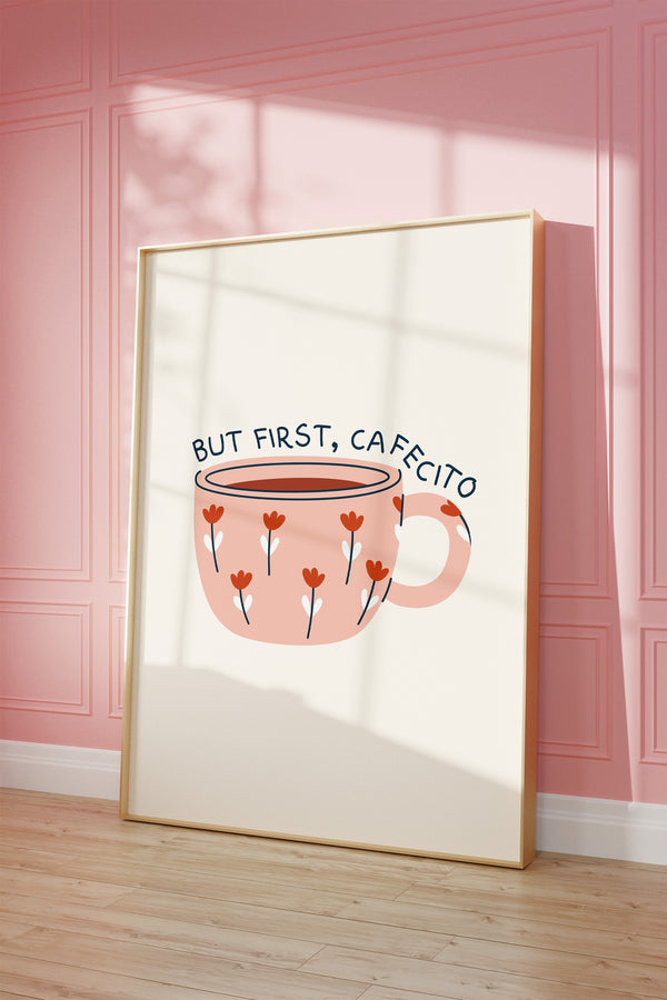 But First Cafecito Print Spanish Coffee Art Print Minimalist Coffee Poster Spanish Kitchen Decor Cute Mug Poster  Wall Art 1 Print 1559628093