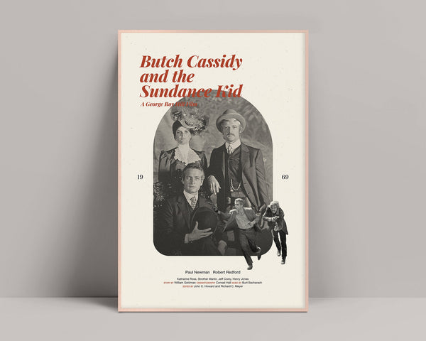 Butch Cassidy and The Sundance Kid, Minimalist Poster, Paul Newman, Robert Redford, Katharine Ross, George Roy Hill, William Goldman 1440581292