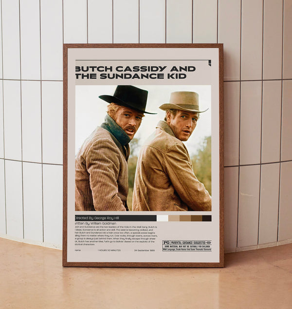 Butch Cassidy and the Sundance Kid, George roy hill, Minimalist Movie Poster