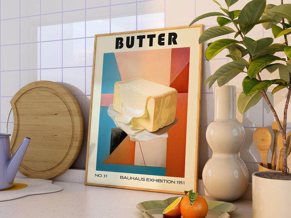 Butter Decorative Kitchen Print Bauhaus Poster Vintage Decoration