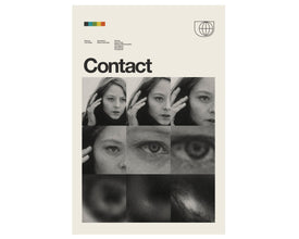 CONTACT Movie Poster, Jodie Foster, Art Print - Minimalist, Helvetica, Mid-Century Modern, Swiss, Space, Office 858745004