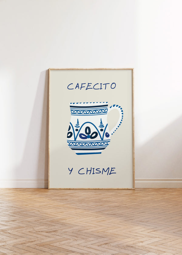Cafecito Y Chisme Print Spanish Coffee Art Print Minimalist Coffee Poster Spanish Kitchen Decor Cafecito Poster  Wall Art 1 Print 1505834395