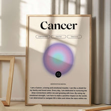 Cancer Zodiac Wall Art  Astrology Wall Art  Meditation Poster  Aura Print  Spiritual Wall Art   Aesthetic Art Print 1598381840