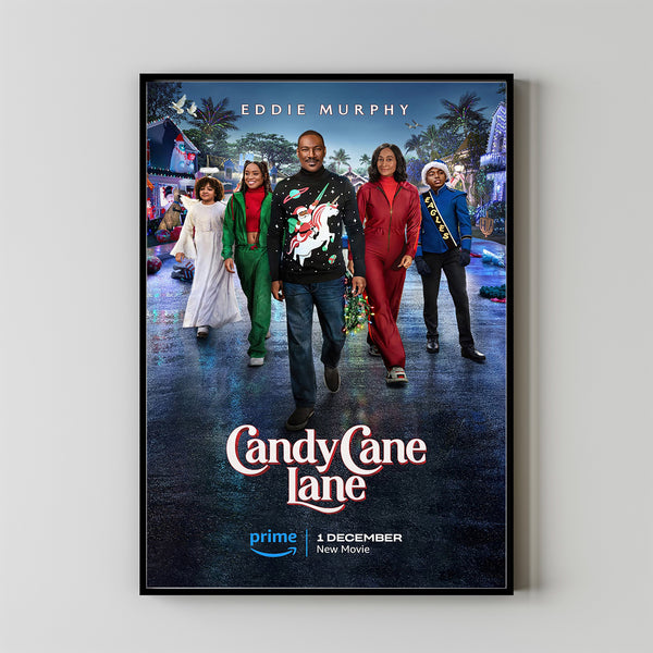 Candy Cane Lane Movie Poster 2023 FilmRoom Decor Wall ArtPoster GiftCanvas prints 2