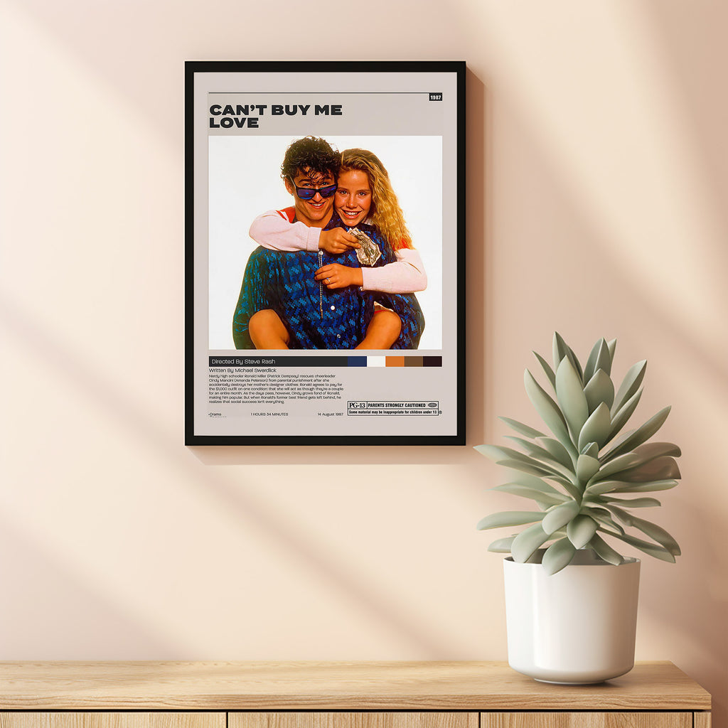 Stević Ras Can't Buy Me Love, Steve Rash, Minimalist Movie Poster,Home decor ...