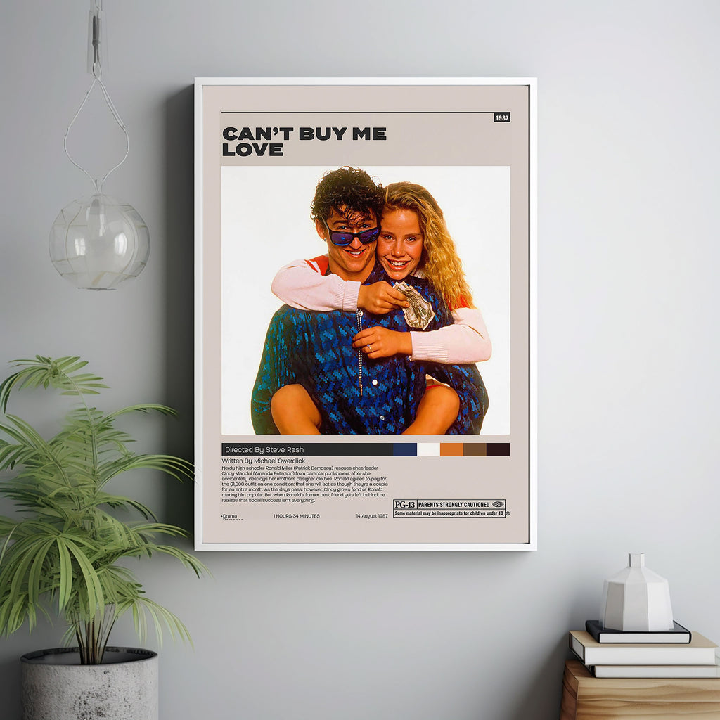 Stević Ras Can't Buy Me Love, Steve Rash, Minimalist Movie Poster,Home decor ...