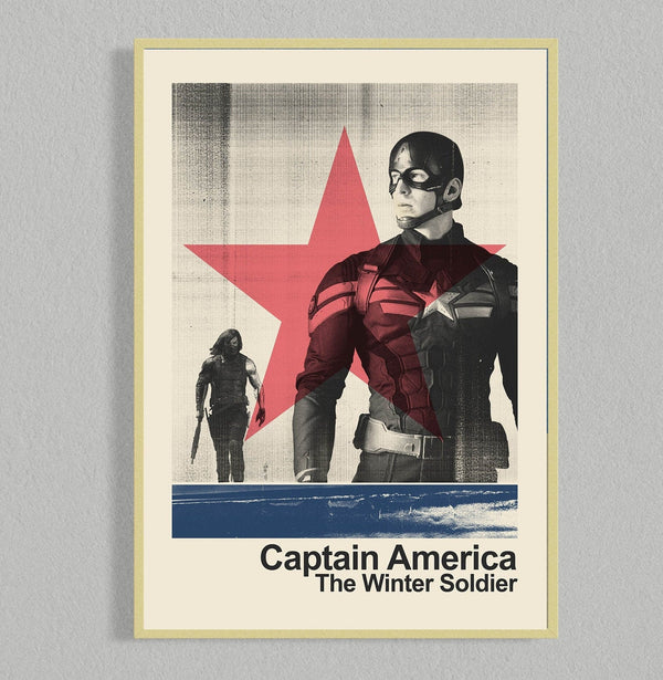 Captain America Mid Century Movie Poster  Film Posters  Minimalist Movie Poster    Wall Art Poster 1066170039